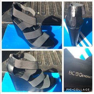 Black BCBG Wedges